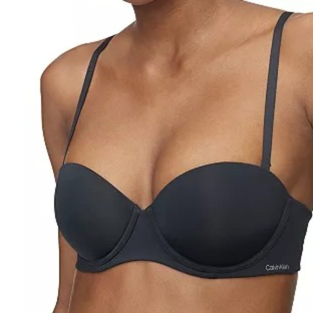 #601 Calvin Klein Underwear CK Push up Strapless Bra Black001 32B - Picture 3 of 5